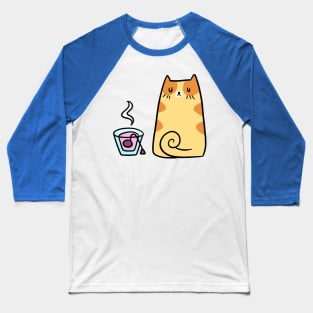 Hot Tea Kitty Baseball T-Shirt